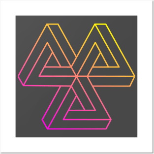 Impossible object (magenta to yellow gradient) Posters and Art